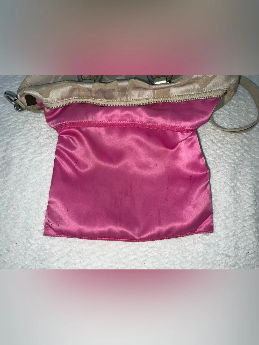 Coach gold poppy sateen shoulder bag